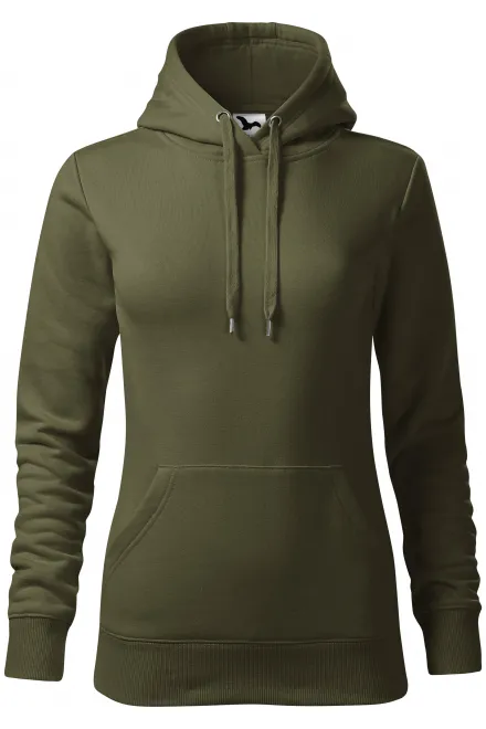 Sweat femme à capuche sans zip - military, L