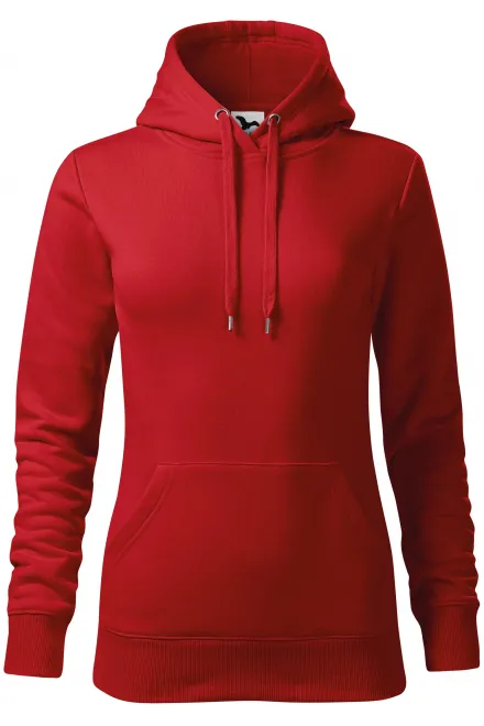 Sweat femme à capuche sans zip - rouge, L