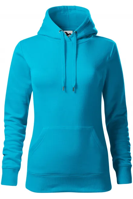 Sweat femme à capuche sans zip - turquoise, L