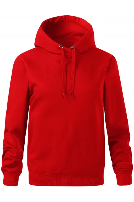Sweat femme confortable à capuche - rouge, XS