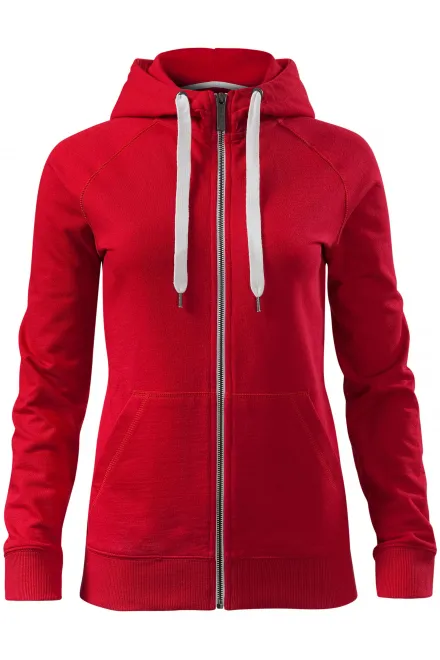 Sweat-shirt contrasté à capuche pour femme - formula red, L