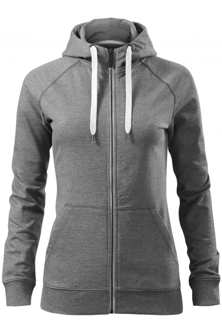 Sweat-shirt contrasté à capuche pour femme - marbre gris foncé, L
