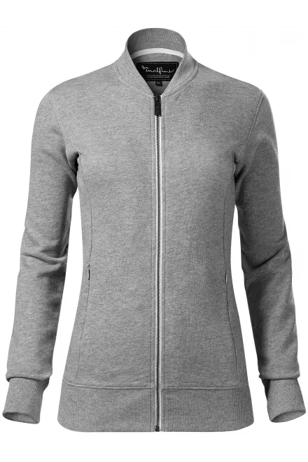 Sweat-shirt femme avec poches cachées - marbre gris foncé, L