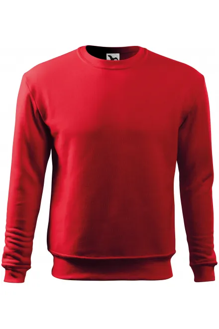 Sweat-shirt homme/enfant sur la tête, sans capuche - rouge, M