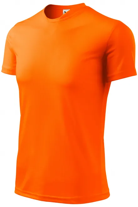 T-shirt à encolure asymétrique, orange fluo
