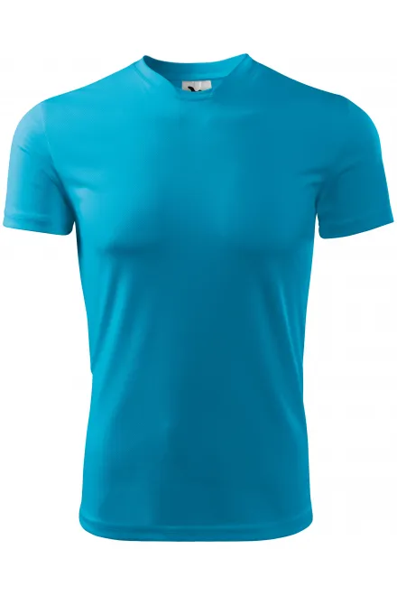 T-shirt à encolure asymétrique - turquoise, XL