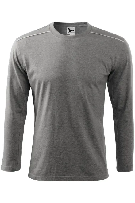 T-shirt à manches longues - marbre gris foncé, 3XL