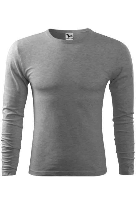 T-shirt à manches longues pour hommes - marbre gris foncé, L