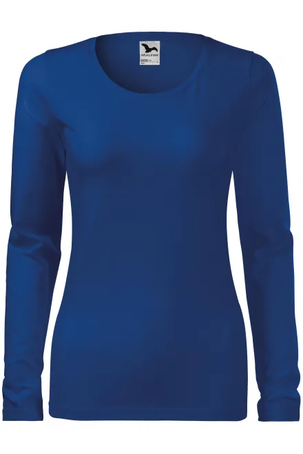 T-shirt ajusté à manches longues pour femme - bleu royal, M