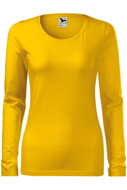 T-shirt ajusté à manches longues pour femme - jaune, M