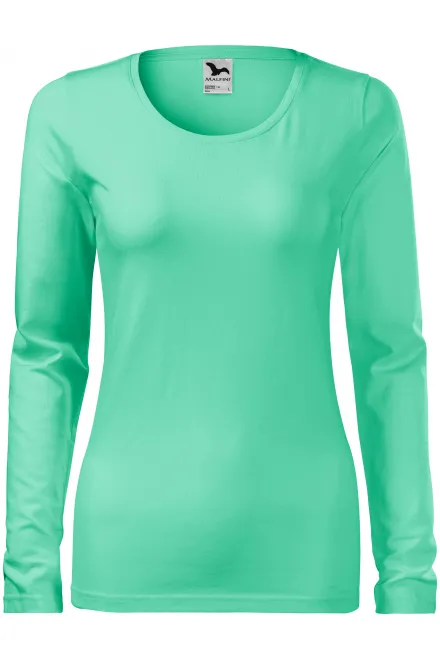 T-shirt ajusté à manches longues pour femme - menthe, M