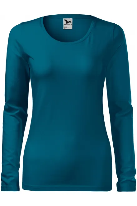 T-shirt ajusté à manches longues pour femme - petrol blue, M