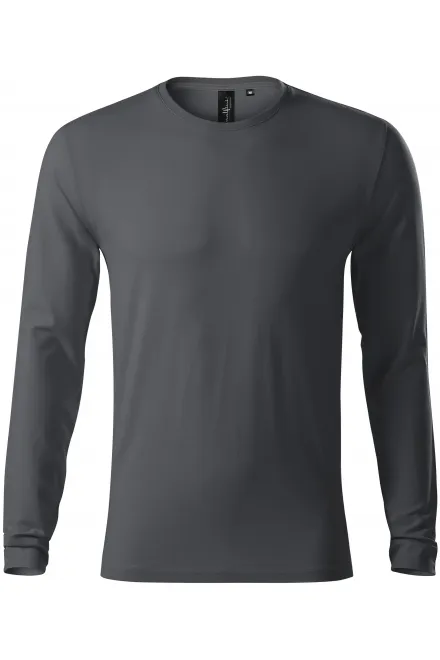 T-shirt ajusté à manches longues pour hommes - gris clair, L