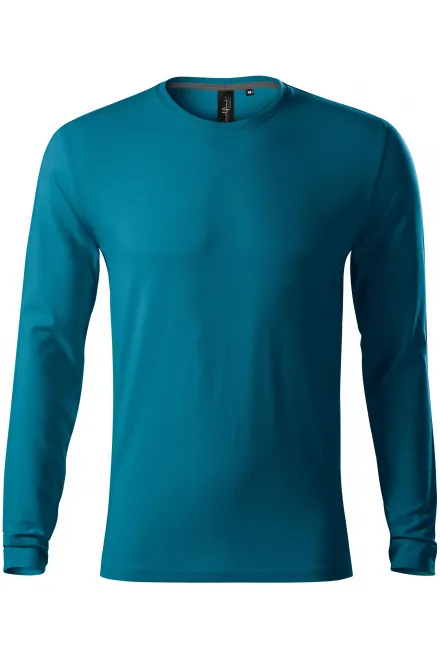 T-shirt ajusté à manches longues pour hommes - petrol blue, L
