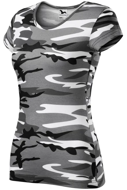 T-shirt camouflage femme, gris camouflage