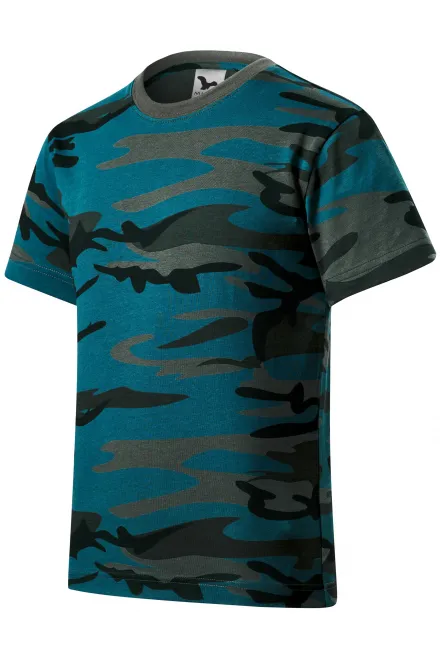 T-shirt camouflage pour enfants, camouflage bleu