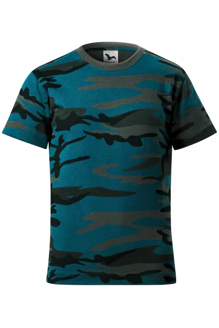 T-shirt camouflage pour enfants - camouflage bleu, 110 cm / 4 ans
