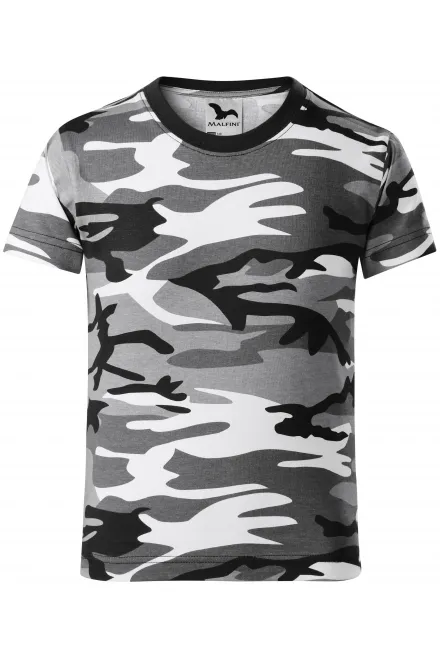 T-shirt camouflage pour enfants - gris camouflage, 110 cm / 4 ans