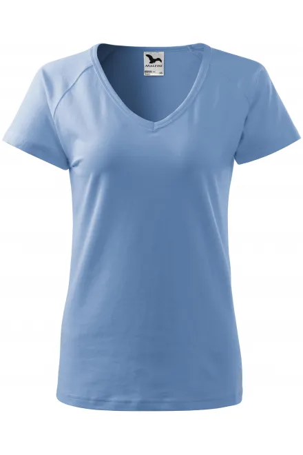 T-shirt coupe slim femme à manches raglan - bleu ciel, M
