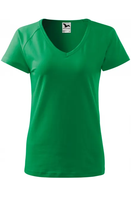 T-shirt coupe slim femme à manches raglan - herbe verte, M