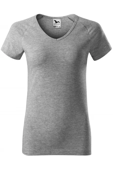 T-shirt coupe slim femme à manches raglan - marbre gris foncé, M