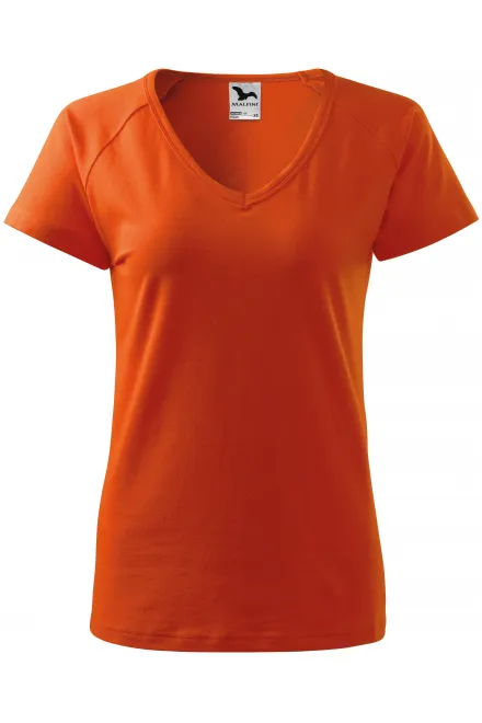 T-shirt coupe slim femme à manches raglan - orange, M