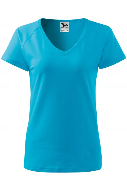 T-shirt coupe slim femme à manches raglan - turquoise, M