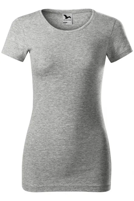 T-shirt coupe slim femme - marbre gris foncé, M