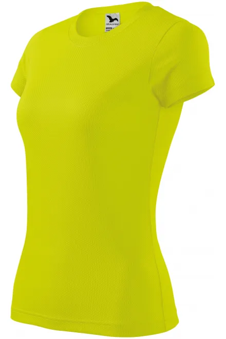 T-shirt de sport femme, jaune fluo