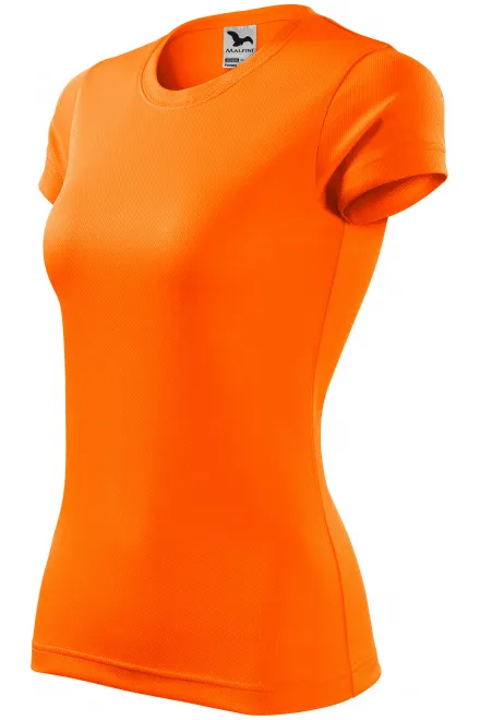 T-shirt de sport femme, orange fluo