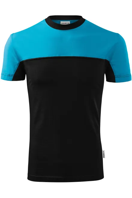 T-shirt en coton bicolore - turquoise, L