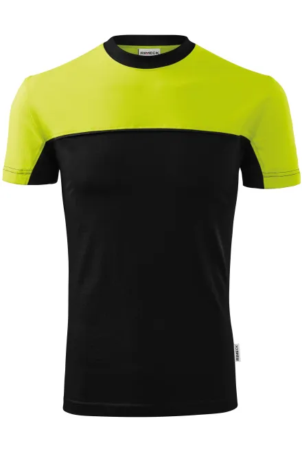 T-shirt en coton bicolore - vert citron, L