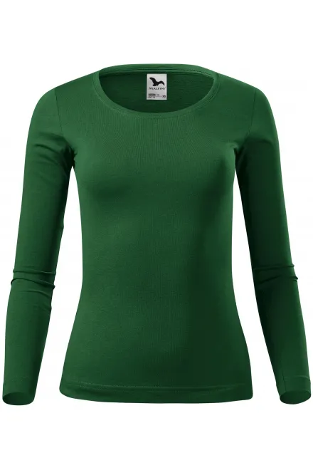 T-shirt femme à manches longues - bouteille verte, XS