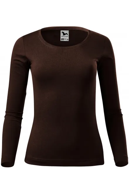 T-shirt femme à manches longues - café, XS