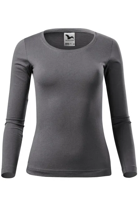 T-shirt femme à manches longues - gris acier, XS