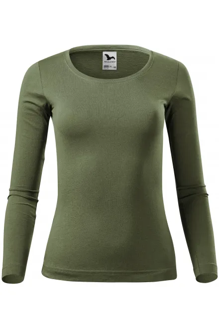 T-shirt femme à manches longues - khaki, XS