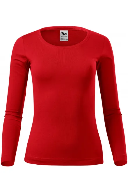 T-shirt femme à manches longues - rouge, XS