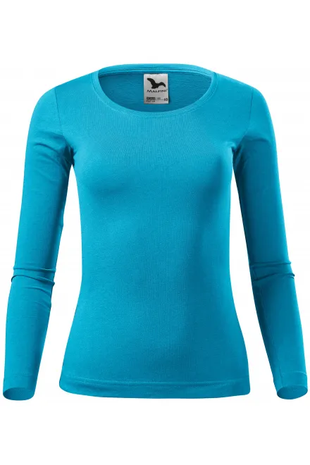 T-shirt femme à manches longues - turquoise, XS