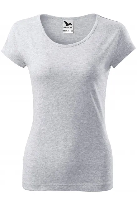 T-shirt femme à manches très courtes - marbre gris clair, M