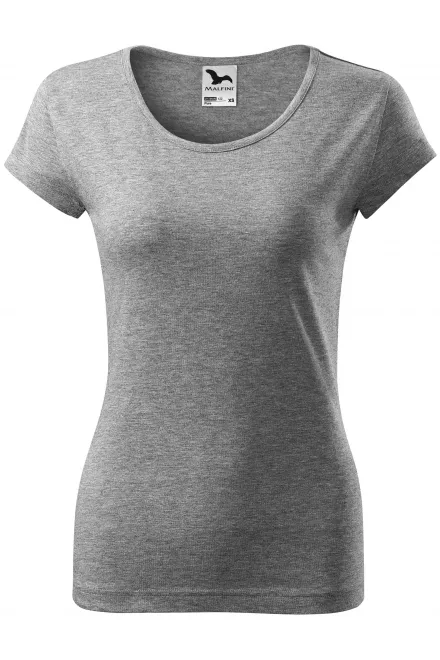 T-shirt femme à manches très courtes - marbre gris foncé, M