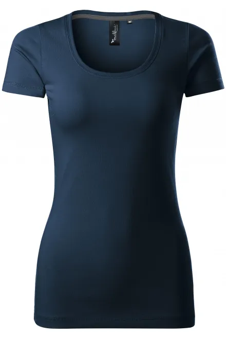 T-shirt femme avec coutures décoratives - bleu foncé, M