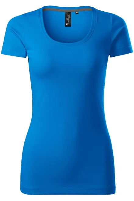 T-shirt femme avec coutures décoratives - océan bleu, M