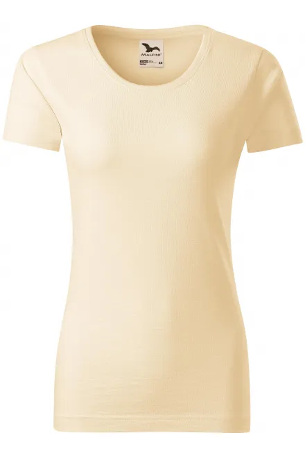 T-shirt femme, coton bio texturé - amande, M