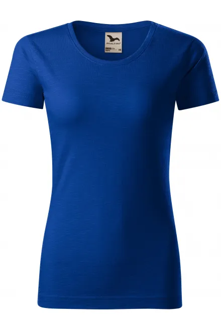 T-shirt femme, coton bio texturé - bleu royal, M