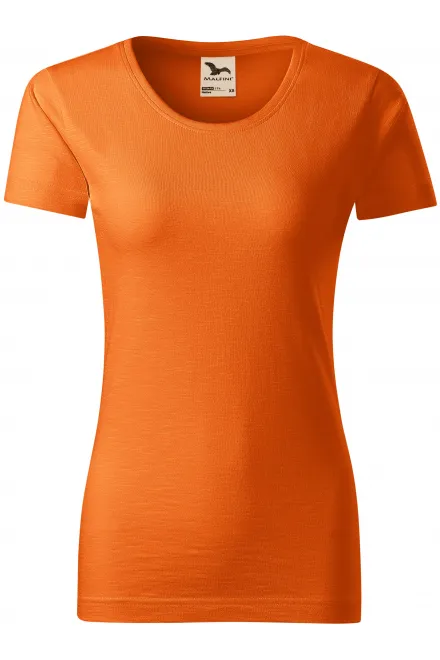T-shirt femme, coton bio texturé - orange, M