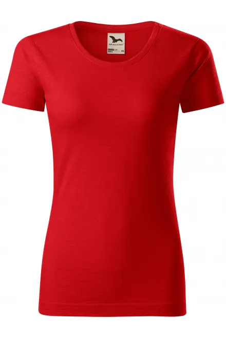 T-shirt femme, coton bio texturé - rouge, M