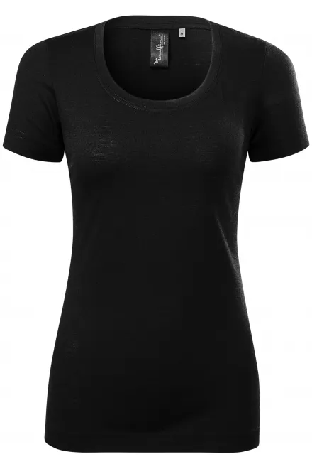 T-shirt femme en laine mérinos - noir, XS