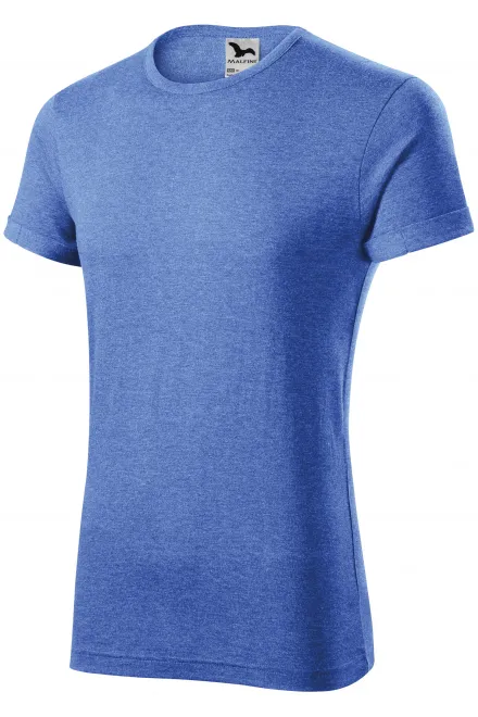T-shirt homme à manches retroussées, marbre bleu