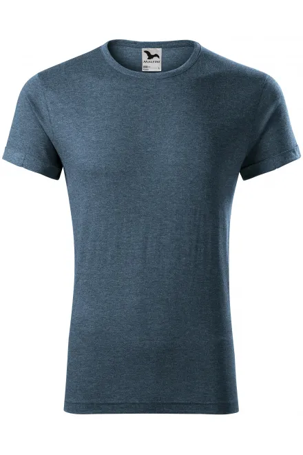 T-shirt homme à manches retroussées - marbre denim foncé, M