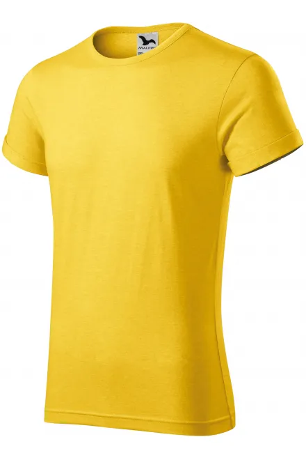 T-shirt homme à manches retroussées, marbre jaune